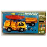 1974 VERY RARE (STEVE SCOUT) Action Figure "The Pathfinder" Jeep, Trailer And Boat In Original Box (Tent Flaking)