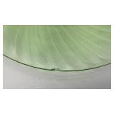 Vintage Swirl Green Vaseline Uranium Glass 10" Plate (Glows Under UV Light) Has One Chip On Edge