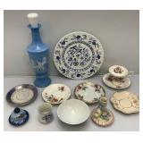 Misc. Vintage Collectible Chinese Blue & White Porcelain Cup, Roman Themed Decantor, Cups And More