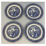 Vintage Churchill China England Blue Willow Dinnerware