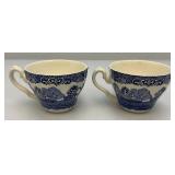 Vintage Churchill China England Blue Willow Dinnerware