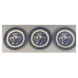 Vintage Churchill China England Blue Willow Dinnerware