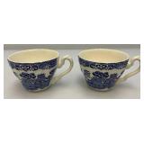 Vintage Churchill China England Blue Willow Dinnerware