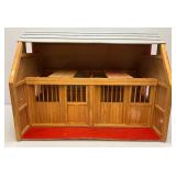 Large Handmade Wood Barn With Misc. Vintage Toy Horses 21" x 21" x 29"