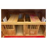 Large Handmade Wood Barn With Misc. Vintage Toy Horses 21" x 21" x 29"