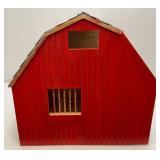Large Handmade Wood Barn With Misc. Vintage Toy Horses 21" x 21" x 29"
