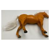 Large Handmade Wood Barn With Misc. Vintage Toy Horses 21" x 21" x 29"