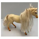 Large Handmade Wood Barn With Misc. Vintage Toy Horses 21" x 21" x 29"