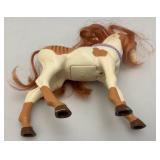 Large Handmade Wood Barn With Misc. Vintage Toy Horses 21" x 21" x 29"