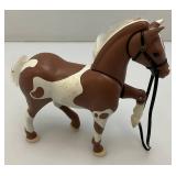 Large Handmade Wood Barn With Misc. Vintage Toy Horses 21" x 21" x 29"