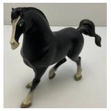 Large Handmade Wood Barn With Misc. Vintage Toy Horses 21" x 21" x 29"