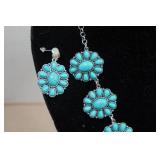 Squash Blossum Turquoise Necklace and Earrings