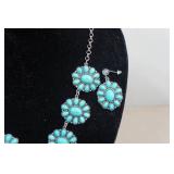 Squash Blossum Turquoise Necklace and Earrings
