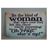 Novelty Metal Sign - Oh Crap She
