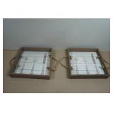 *2* Decorative Serving Trays - 12"x12"