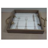 *2* Decorative Serving Trays - 12"x12"