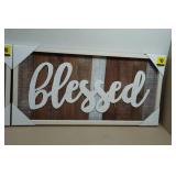 *2* Decorative Framed Wall Art - Family & Blessed - 24.5"x12"