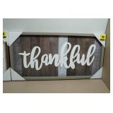 *2* Decorative Framed Wall Art - Welcome & Thankful - 24.5"x12"