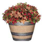 Natural Oak Resin Pots, 17.7" Dia x 12.4" H (8 pac