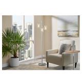 Regan 63 in. Brushed Nickel Floor Lamp