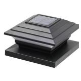 Solar 4x4/6x6 Black Plastic LED Deck Cap Light (Lo