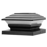 Solar 4x4/6x6 Black Plastic LED Deck Cap Light (Lo