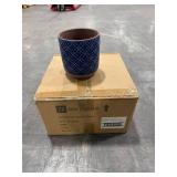 Griffy Small 2 qt Blue Ceramic Pot (Pack of 4)