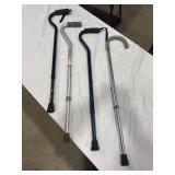 Assorted Metal Walking Canes