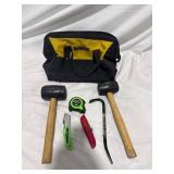 Assorted Hand Tools with DeWalt Bag
