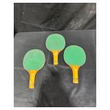 Three Table Tennis Paddles