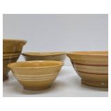Lot of 4 Old Vintage Stoneware Mixing Bowls