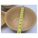 Lot of 4 Old Vintage Stoneware Mixing Bowls