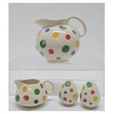 Vintage Ceramic Polka Dot Pitchers & Salt Pepper Shakers
