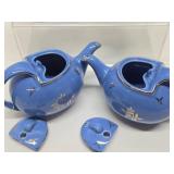 Vintage HALL Blue Ceramic Teapots & Pitchers