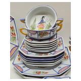 LARGE Collection of Vintage French Henriot QUIMPER Dishware