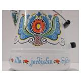 Excellent Large Scandinavian Enameled Coffee Pot w/Lid