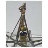 Vintage Glass & Brass 3D Atomic Star Lamp