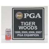 Tiger Woods Genuine Locker Sign from the 2009 PGA Championship Golf Tournament at Hazeltine National