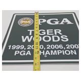 Tiger Woods Genuine Locker Sign from the 2009 PGA Championship Golf Tournament at Hazeltine National