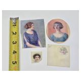 Wonderful Original Antique Miniature Portrait Paintings on Bone