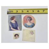 Wonderful Original Antique Miniature Portrait Paintings on Bone