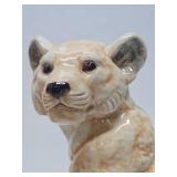 2 Vintage LARGE Ceramic Lion Cub Statues