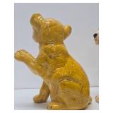 2 Vintage LARGE Ceramic Lion Cub Statues