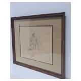 Vintage Hand Signed Original Nude Sketch Pencil Drawing - Signed Rodriguez
