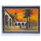 Large Original Mid Century Oil on Canvas Painting - Signed "Trent"