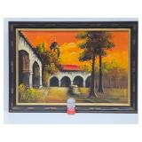 Large Original Mid Century Oil on Canvas Painting - Signed "Trent"