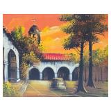 Large Original Mid Century Oil on Canvas Painting - Signed "Trent"
