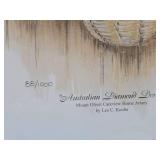 Framed Signed Numbered Print by Les Kouba - "Australian Diamond Doves"