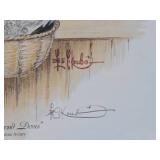 Framed Signed Numbered Print by Les Kouba - "Australian Diamond Doves"