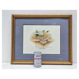 Framed Signed Numbered Print by Les Kouba - "Australian Diamond Doves"